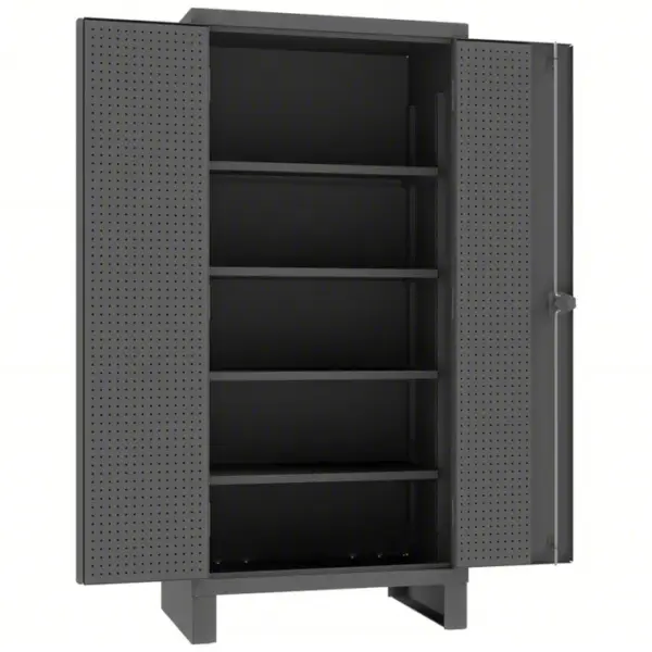 DURHAM MFG Pegboard Cabinet HDCP243678-4S95: 36 in x 24 in x 78 in, Swing Handle & Padlock Hasp, 12 ga Panel Thick