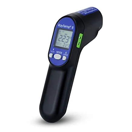 34-6-1.webp ETI RAYTEMP 8 INFARED GUN SHAPED NON CONTACT THERMOMETER,TEMP:-60 TO 500*C WITH 0 - Image 1