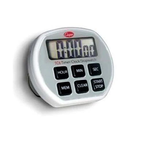 35-6-1.webp Atkin Thermometers COOPER-ATKINS TC6-0-8, 6 BUTTON ELECTRONIC TIMER/CLOCK/STOPWATCH - Image 1
