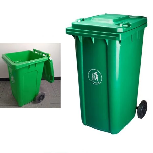 360 Ltr Industrial Garbage Drum with with Wheels - Green