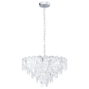 CHANDELIER  EGLO HL10 E14 CHROM KLAR CARVARIO CRYSTAL&DESIGN
