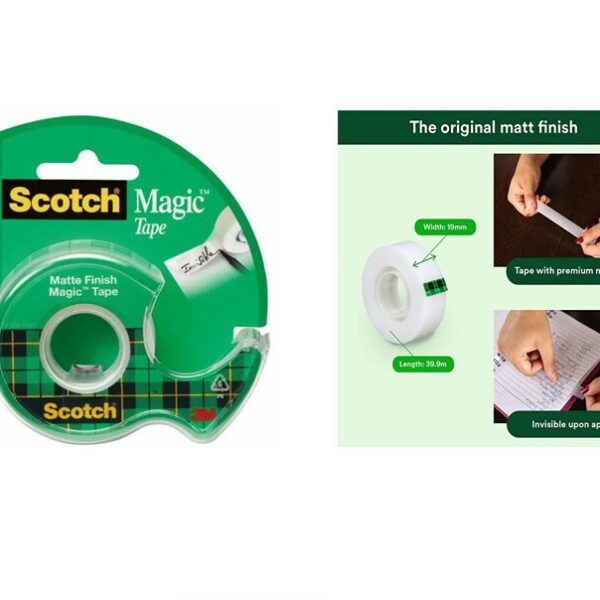 3M Scotch Magic Tape - Crystal Clear, Virtually Invisible (20.3 meters)