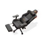 Cougar Armor Evo M Breathable PVC leather.5D Adjustable Armrest.Retractable Footrest.Magnetic Memory Foam Neck Pillow - Black/Orange - Image 3