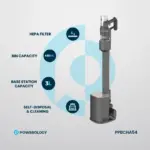 Powerology Cordless Vacuum Auto-Disposal Charging - Black - Image 2