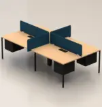 Agile Cluster of 4 W1400 x D750 x H750mm Workstations