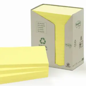 3M Post-it® Notes 657, 3 in x 4 in (73 mm x 98.4 mm) Canary Yellow Dozen
