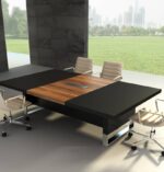 Linea Uno Curved Conference Table W4000 x D1400 x H750mm Meeting & Conference - Image 5