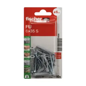 FISHCHER FU 6X35 SK /BLISTER/ PLUG + COUNTER SUNK SCREW 10PCS