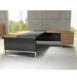 Linea Uno L-Shaped Desk with Hanging Pedestal W2400 x D2100 x H750mm Executive Desks - Image 5