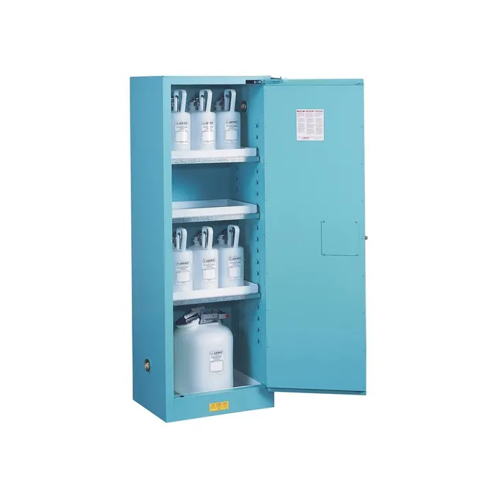 5-7-3.webp Justrite Sure-Grip® EX Slimline Corrosives/Acid Steel Safety Cabinet, 22 Gallon, 1 Self-Close Doors, Blue-892222 - Image 1