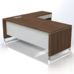 Linea Due with Open Shelf Return W1800 x D1800 x H750mm Executive Desks - Image 4