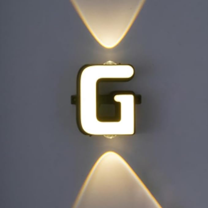 51sb958MfL._AC_SX679_.jpg LED Alphabet Wall Lamp Letter Sign Wall Light Black Outside Indoor Decorative Light Letter G - Image 1