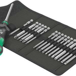 Wera KK Turbo 1 Kraftform Kompakt Tool Finder Screwdriver Bit Set 19pc + Tool Pouch