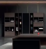 Ring Executive Wall Storage W3320 x D450 x H2035mm Cabinet Mocha Teakwood - Image 3