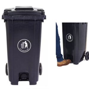 240 ltr Industrial Garbage Drum with Wheels and Pedal