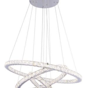 CHANDELIER MARILYN SUSPENSION LAMP CHROMED METAL K5 CLEAR CRYSTALS
