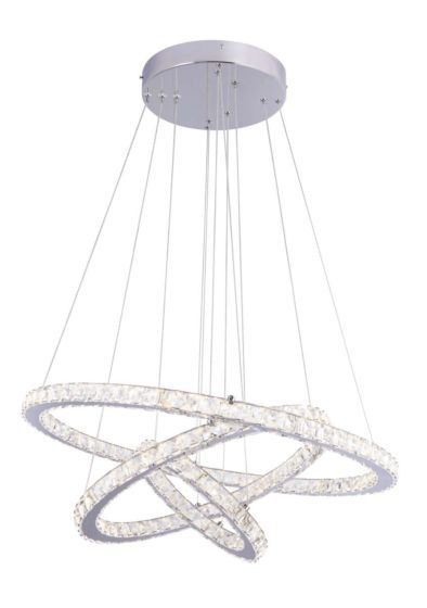 67037-76_a.jpg CHANDELIER MARILYN SUSPENSION LAMP CHROMED METAL K5 CLEAR CRYSTALS - Image 1