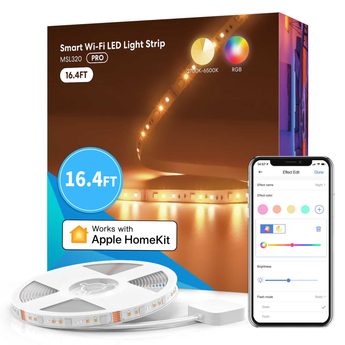 MEROSS Smart Wi-Fi LED Strip with RGBW ( 5 Meters ) - Image 1