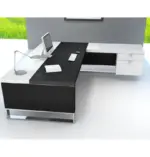 Linea Uno L-Shaped Desk with Hanging Pedestal W2400 x D2100 x H750mm Executive Desks - Image 7