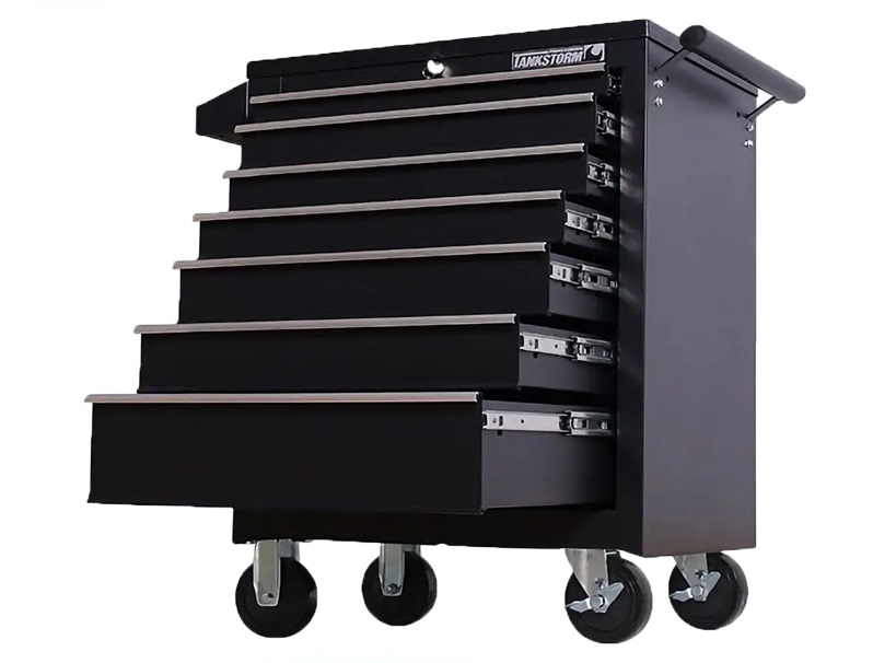 77cm-trolley.jpg 7 Drawers Workshop Tool Trolley Black - Image 1