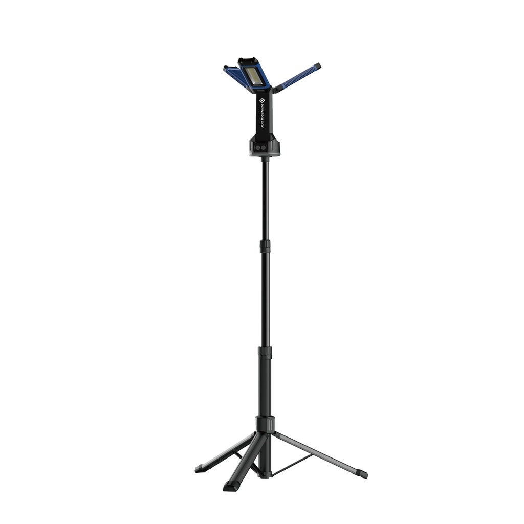 8-1-6.jpg Powerology Camping 4000LM USB-C Foldable Tripod Worklight IPX4, 4000mAh - Black - Image 1