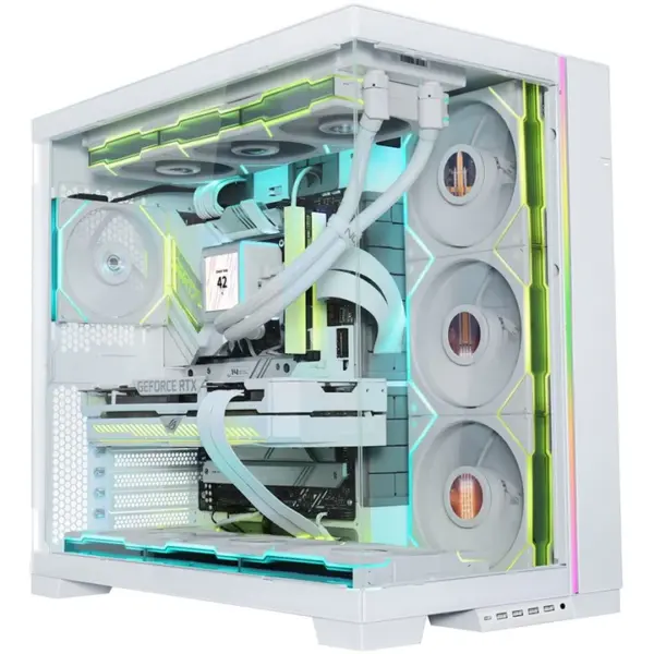 LIAN LI O11 Dynamic EVO XL RGB Tempered Glass Full Tower Gaming PC Case - White (Fans Not Included)