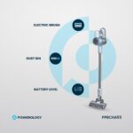 Powerology Cordless Stick Vacuum Cleaner with Detachable Battery - Dark Grey - Image 4