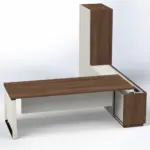 Elite Desk with Credenza Return & Cabinet W2200 x D2900 x H1600mm Executive Desks - Image 4
