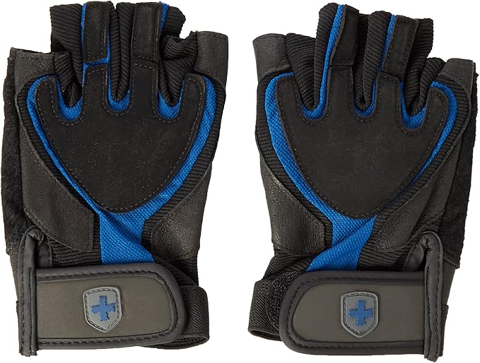 9-1-2.jpg HARBINGER TRAINING GRIP GLOVES MENS S BLK/BLU - Image 1