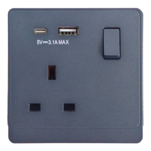 ADMORE 13A Switch Socket with USB A & C Charging Ports (Grey)