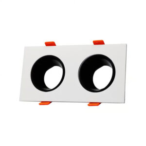Anti-Glare Square Double Frame Ceiling Light White and Black