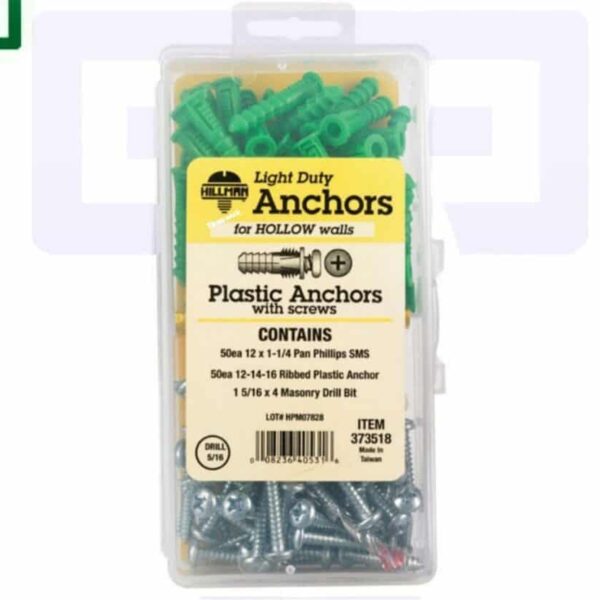 L Plastic Pan Head Ribbed Anchor Set