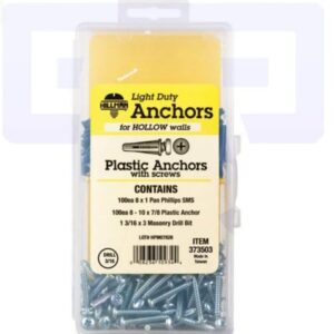 L Plastic Pan Head Conical Anchor Kit