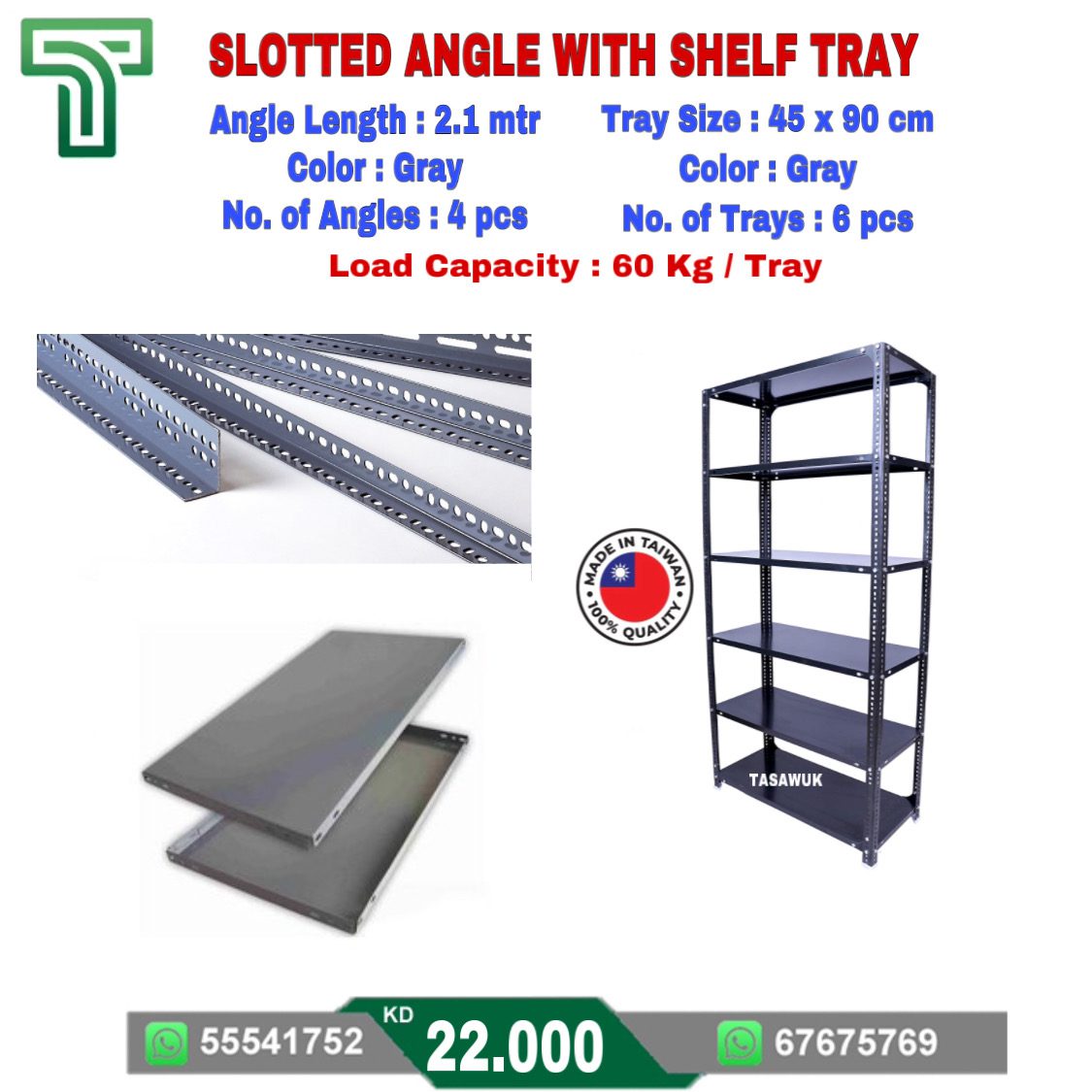 FLAQ0004.jpeg Slotted Angle with Shelf Tray - Image 1