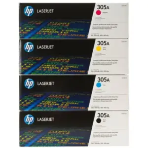 HP 305A LaserJet Toner Set – Black, Cyan, Magenta, Yellow