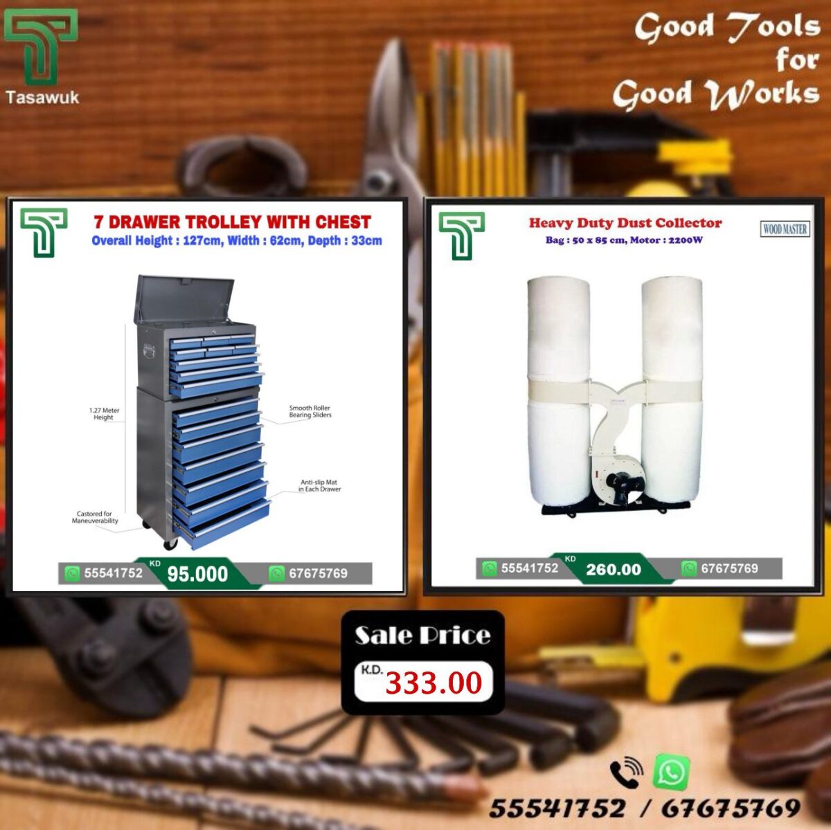7 Drawer Trolley with Industrial Dust Collector - Image 1