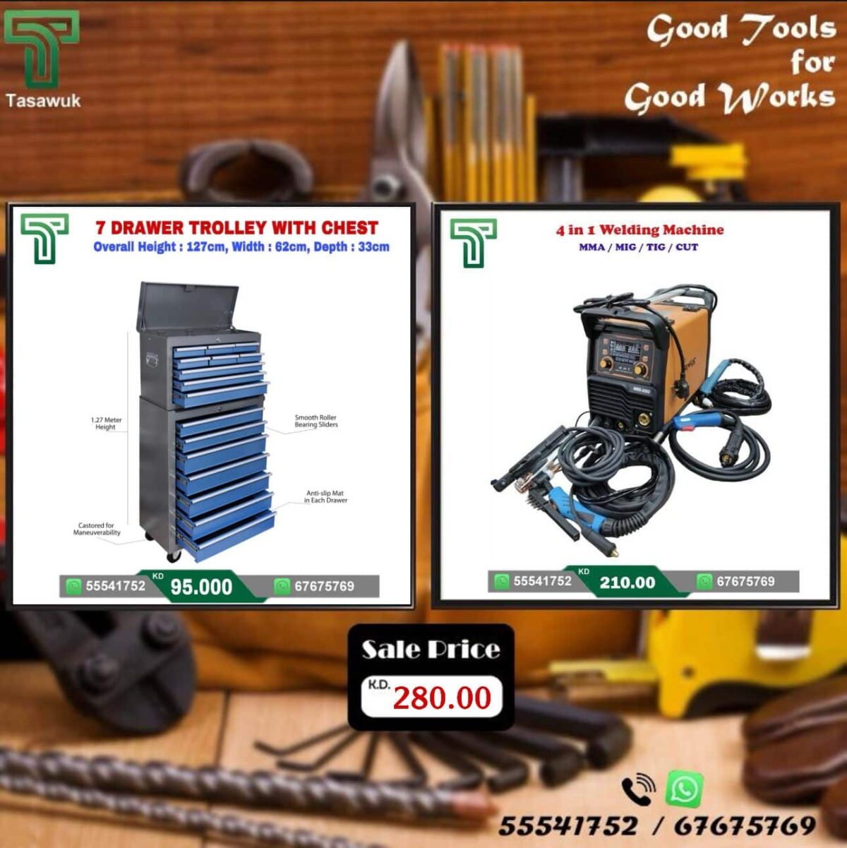 7 Drawer Trolley with 4 in 1 Welding Machine - Image 1