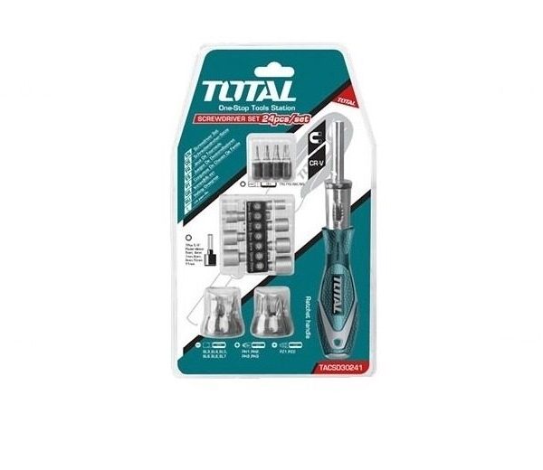 Total 24-Piece Screwdriver Bit Set: Wide Variety of Screw Compatibility