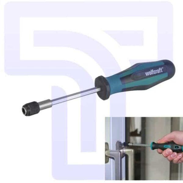Wolfcraft 6.35mm Screw Bit Handle: Versatile Bit Compatibility