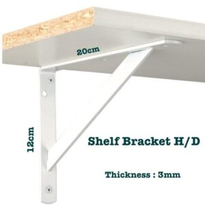 Sturdy Support for Heavier Loads: Heavy-Duty Shelf Brackets (12 x 20 cm)