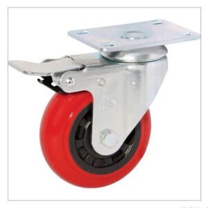 Caster Wheel Red Swivel - 3"
