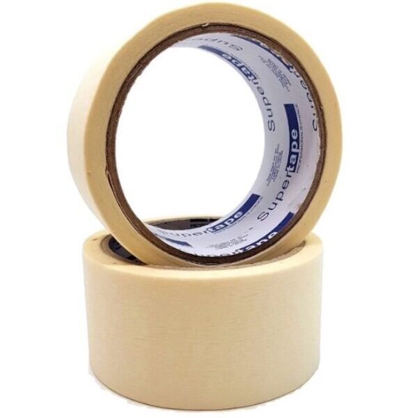 Multi-Surface Protection with White Masking Tape (2" x 30 Yards, 2 Pack)