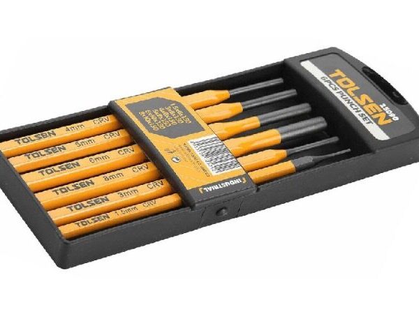 Tolsen 5-Piece Punch Set: Efficient Hole Creation & Material Removal