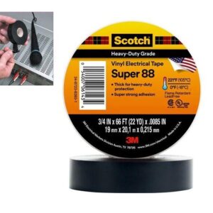 3M Vinyl Electrical Tape (19mm x 20m) - Black, Insulates and Protects