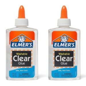 Safe & Clear Bonding: Washable Clear Glue (236ml x 2) - Ideal for Crafts & Kids
