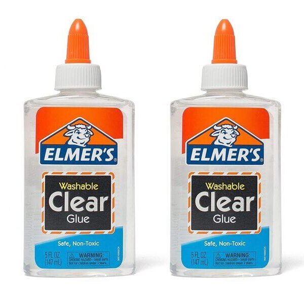 Safe & Clear Bonding: Washable Clear Glue (236ml x 2) - Ideal for Crafts & Kids