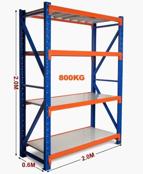 2m Heavy Duty Warehouse Rack with load capacity of 800kg