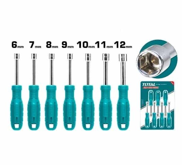 Total 7-Piece Nut Driver Set: Tackle Nut Removal & Tightening Tasks Efficiently
