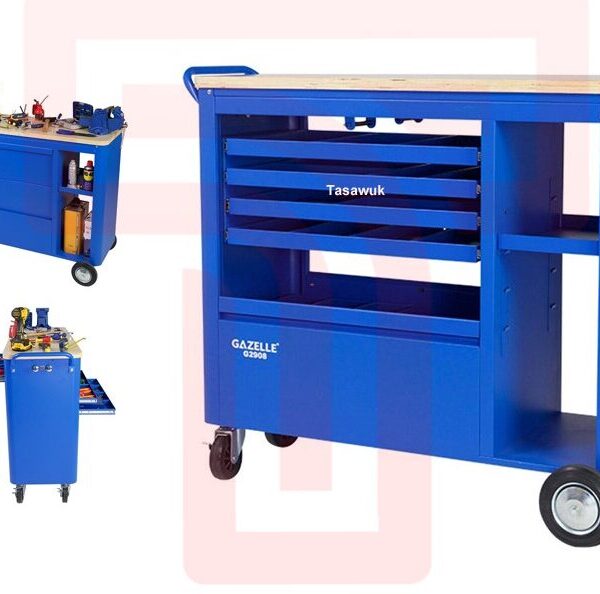 Gazelle 100cm Reversible Mobile Tool Trolley with 4 Drawers