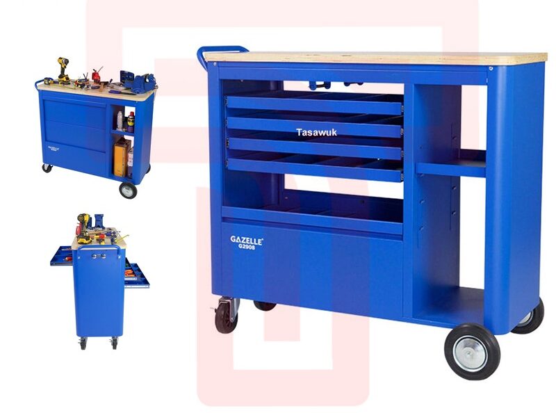 IMG_3392-e1662670468722.jpg Gazelle 100cm Reversible Mobile Tool Trolley with 4 Drawers - Image 1